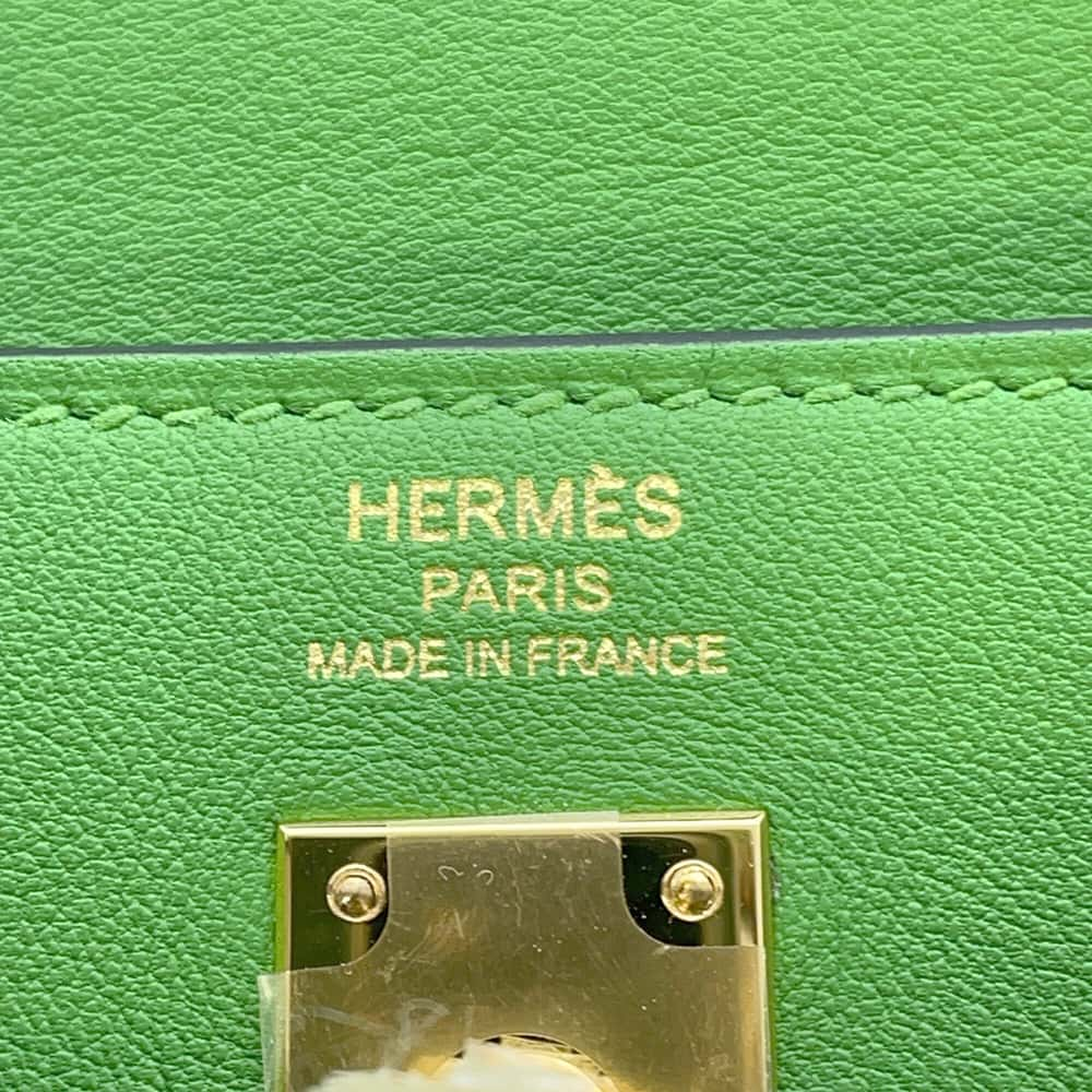 HERMES Kelly Move Vert Yucca Swift Leather