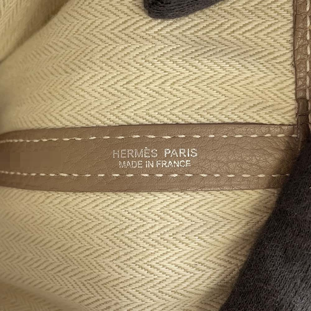 HERMES Garden Party Etoupe Negonda Leather Size PM