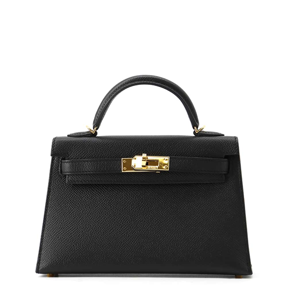 HERMES Mini kelly do Black Epsom