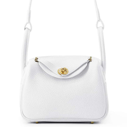 HERMES Lindy New White Taurillon Clemence Size Mini