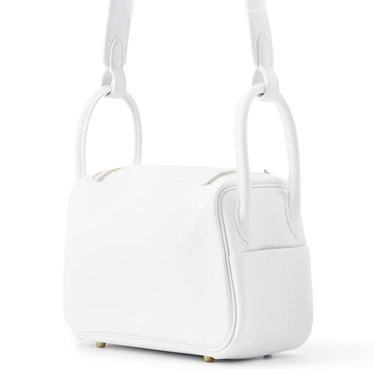 HERMES Lindy New White Taurillon Clemence Size Mini