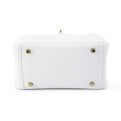 HERMES Lindy New White Taurillon Clemence Size Mini