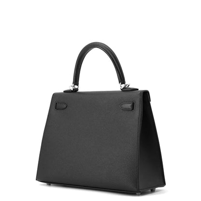 HERMES Kelly Sellier Black Epsom Size 25