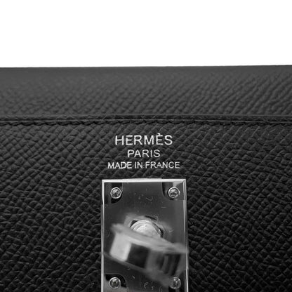 HERMES Kelly Sellier Black Epsom Size 25