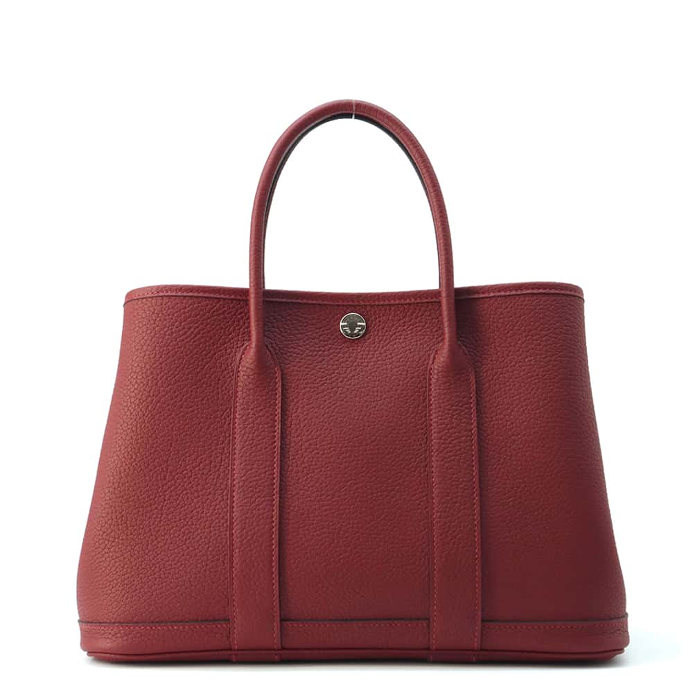 HERMES Garden Party Rouge H Negonda Leather Size TPM