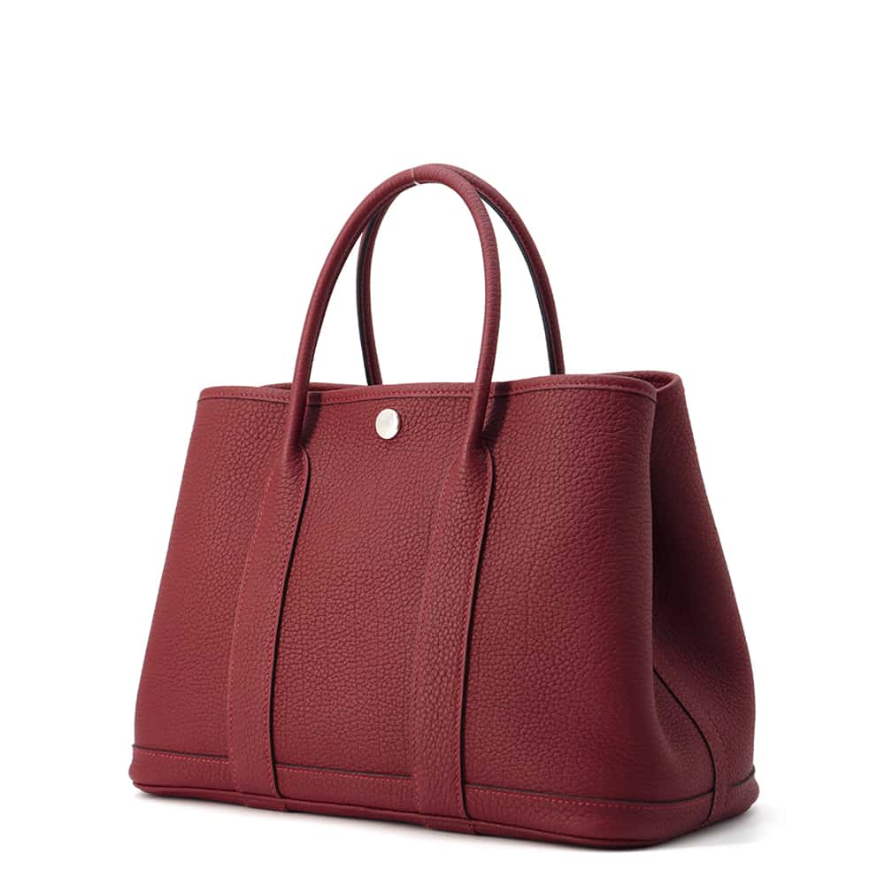 HERMES Garden Party Rouge H Negonda Leather Size TPM