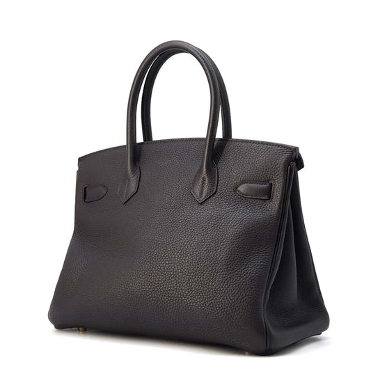 HERMES Birkin Pull Noir Togo Leather Size 30