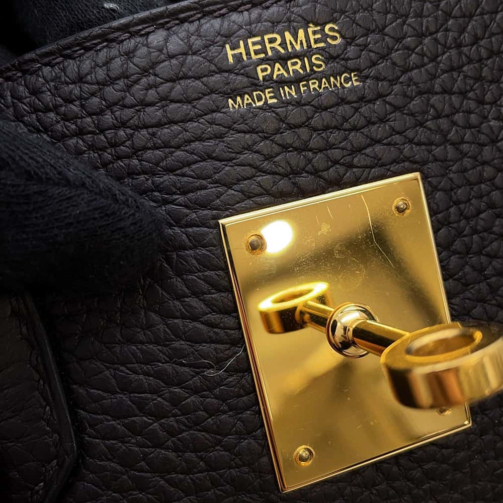 HERMES Birkin Pull Noir Togo Leather Size 30