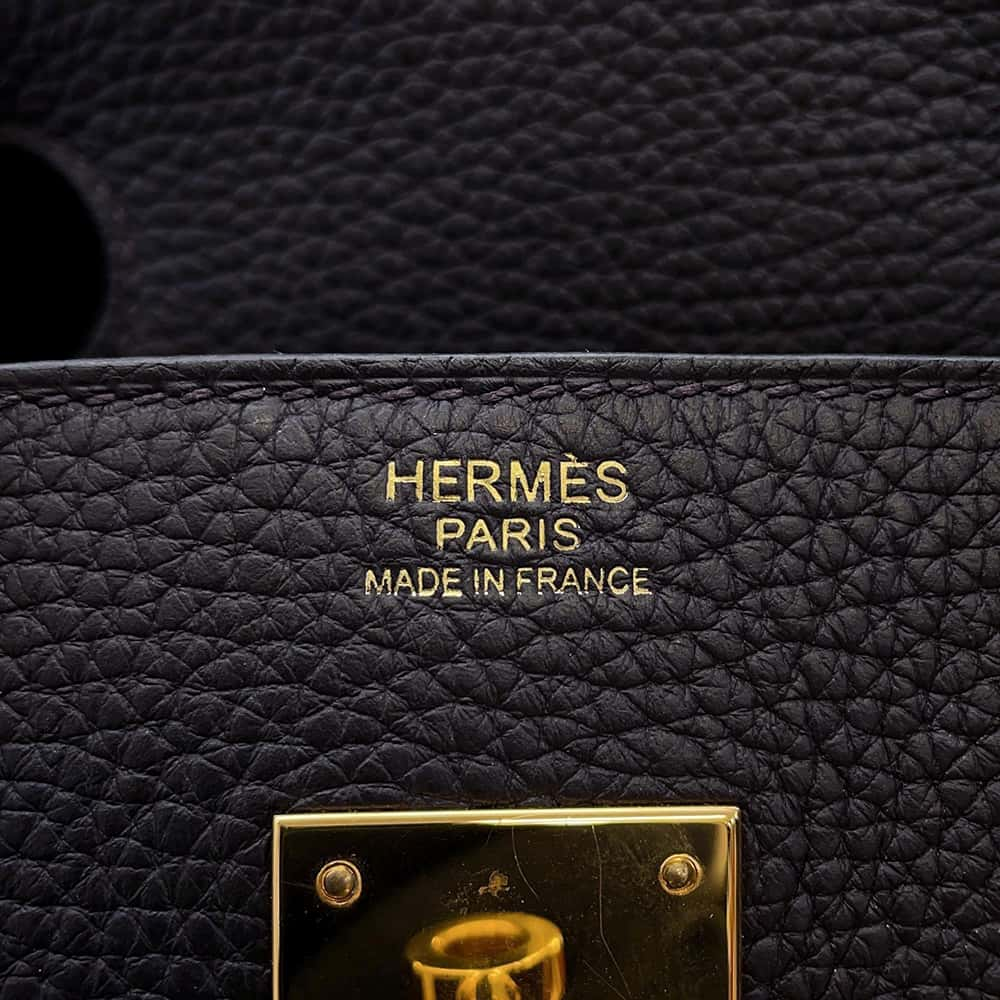 HERMES Birkin Pull Noir Togo Leather Size 30