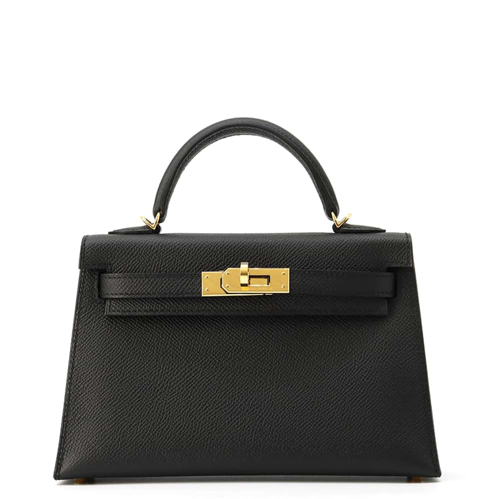 HERMES Mini Kelly Do Black Epsom