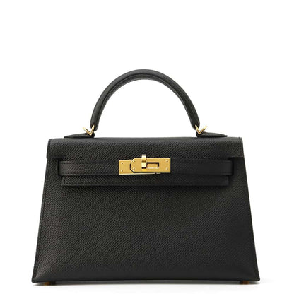 HERMES Mini Kelly Do Black Epsom