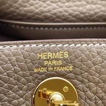 HERMES Lindy Etoupe Clemence Size Mini