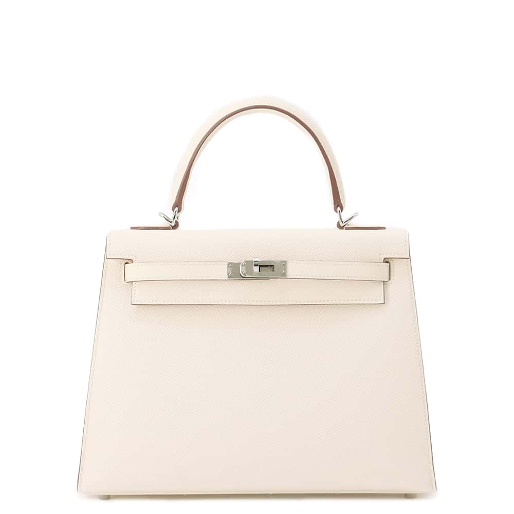 HERMES Kelly Sellier Verso Nata/Biscuit Epsom Size 25