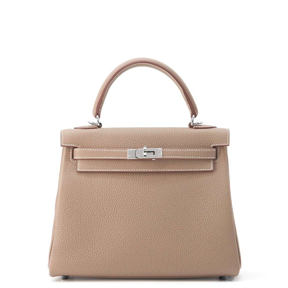 HERMES Kelly Retourne Etoupe Togo Leather Size 25