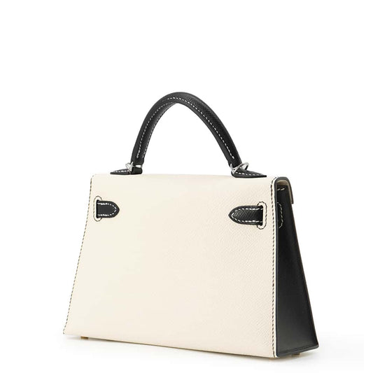 HERMES Mini Kelly Do SPO Black/Craie Epsom