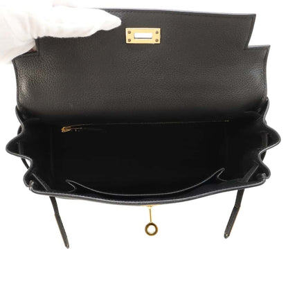 HERMES Kelly Retourne Black Togo Leather Size 25