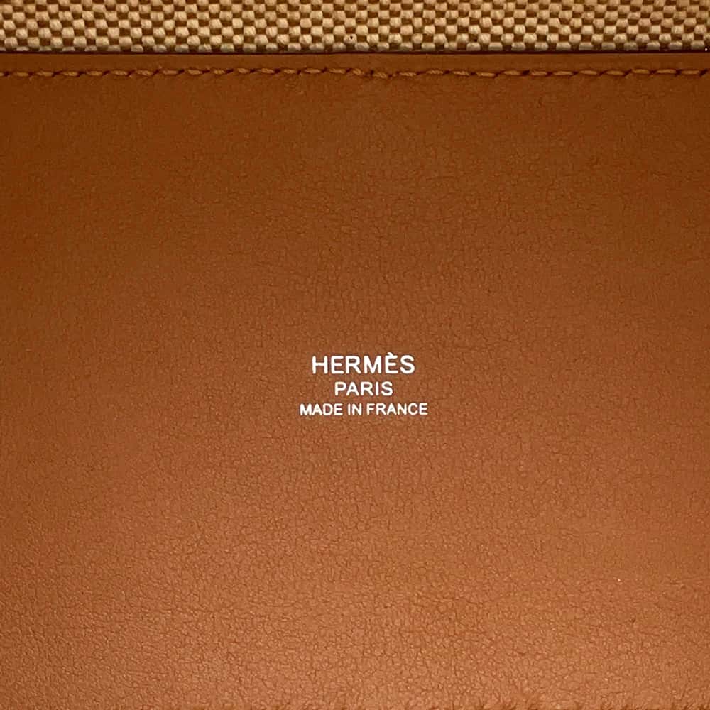 HERMES H Ambie Gold Toile H Swift Leather Size PM