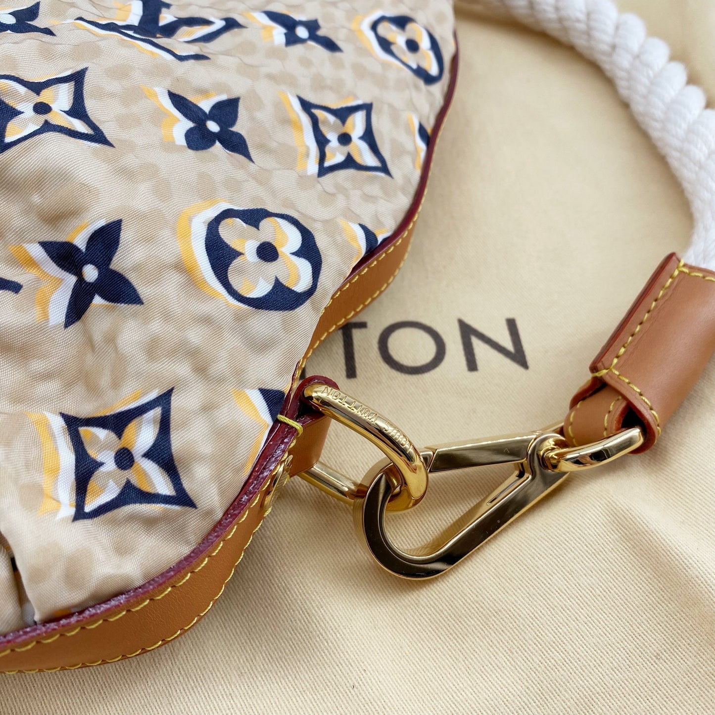 Louis Vuitton  Limited Edition Tan Nylon Monogram Bulles PM Bag