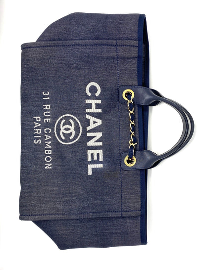 Chanel Deauville Canvas Tote Bag