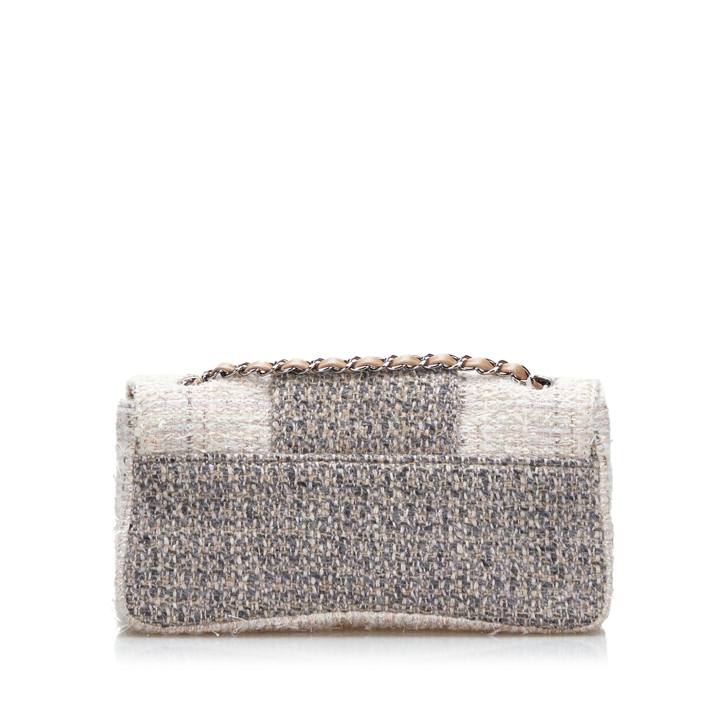 Chanel CC Flap Bag Grey Tweed Silver