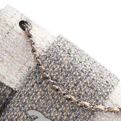 Chanel CC Flap Bag Grey Tweed Silver