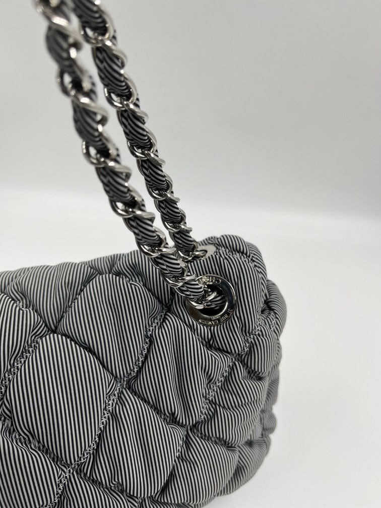 Chanel Striped Bubble Quilted Shoulder Bag