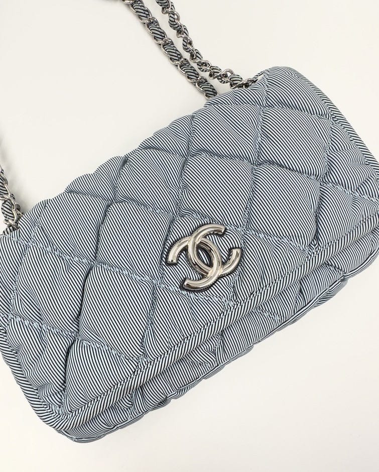 Chanel Bubble Striped Quilted Shoulder Bag