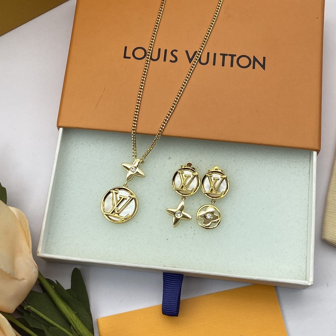 Louis Vuitton Earrings and necklace