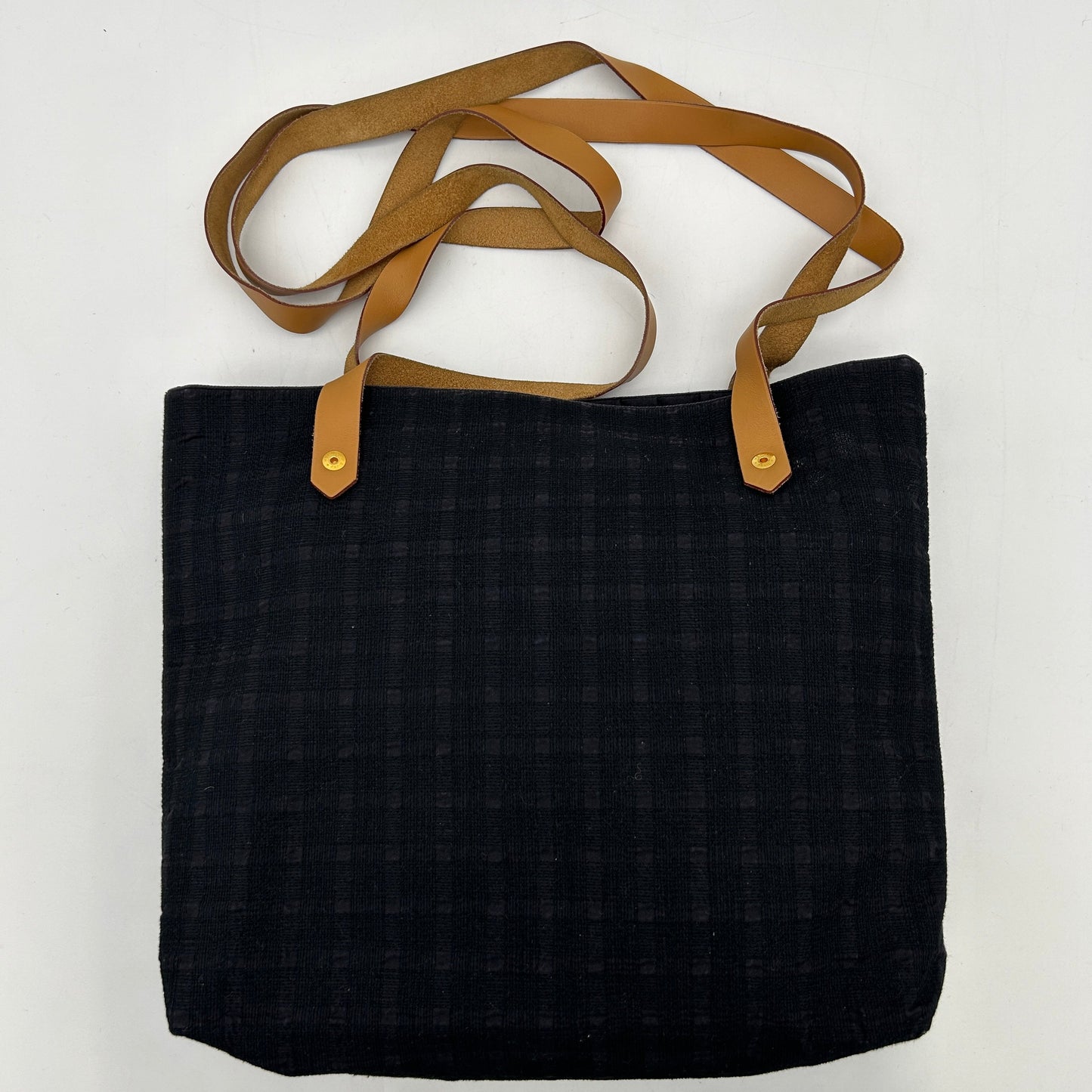 Hermes Amedaba Black Canvas Shoulder Bag