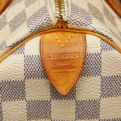 Louis Vuitton Damiere Azur Speed 25 Bag Mini Boston Bag N41371 White PVC Leather  Louis Vuitton