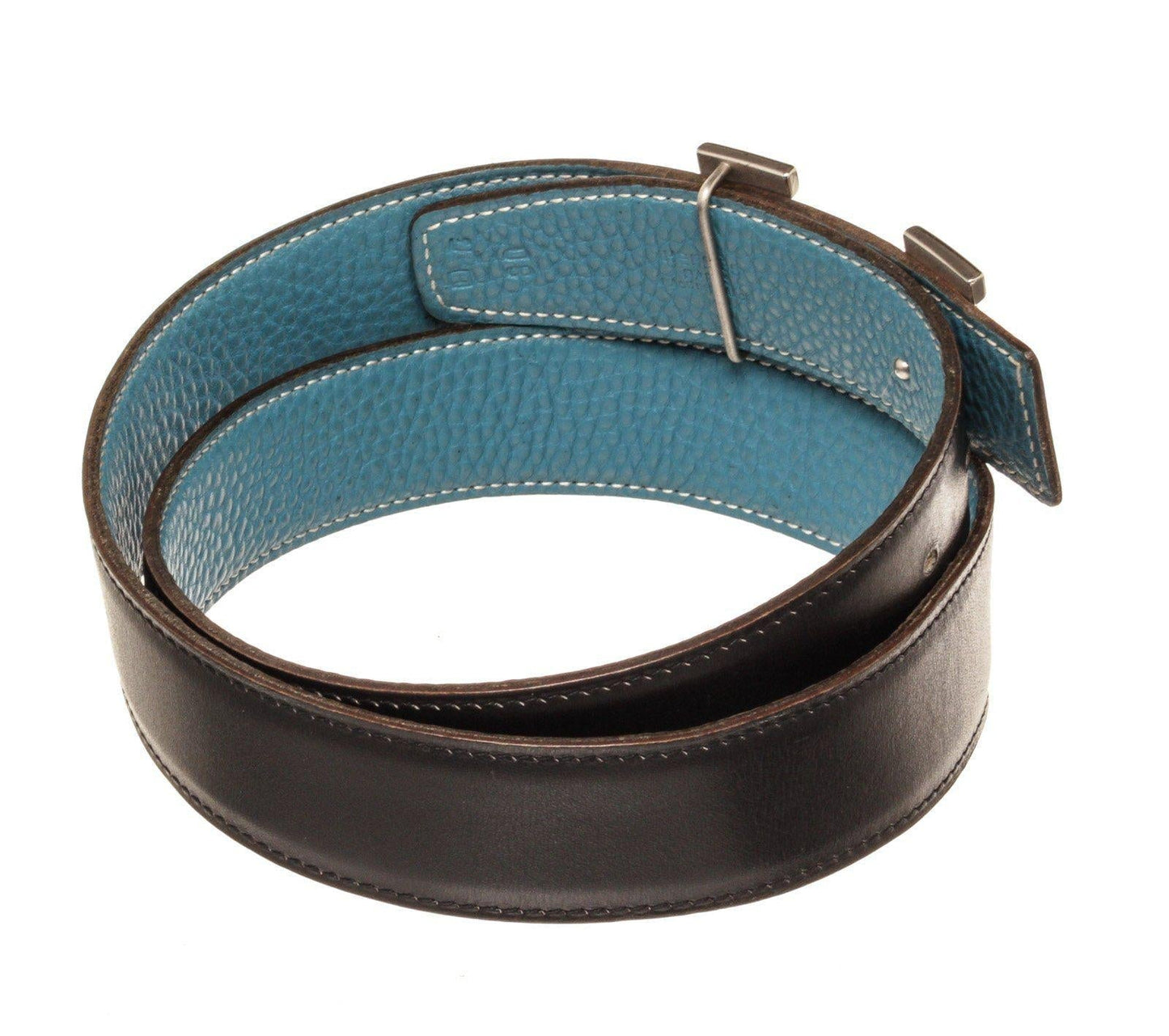 Hermes Blue Black Leather H Belt