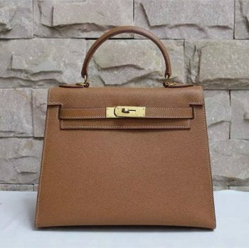 Hermes Kelly 28cm Epsom Leather HandBag Brown Gold