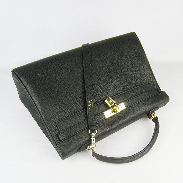 Hermes Kelly 35cm Togo Leather HandBag Black/Golden