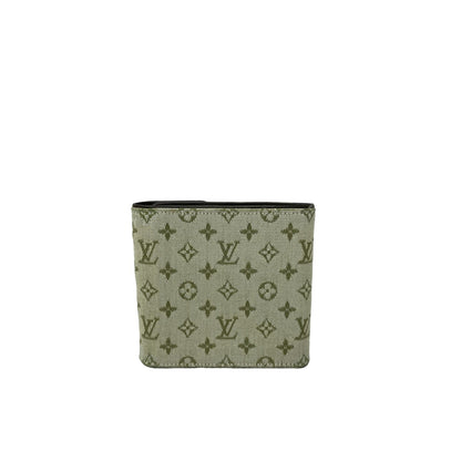 Louis Vuitton  Louis Vuitton  Monogram Mini Lin Pattern Porte-Billets Compact Wallet - Green