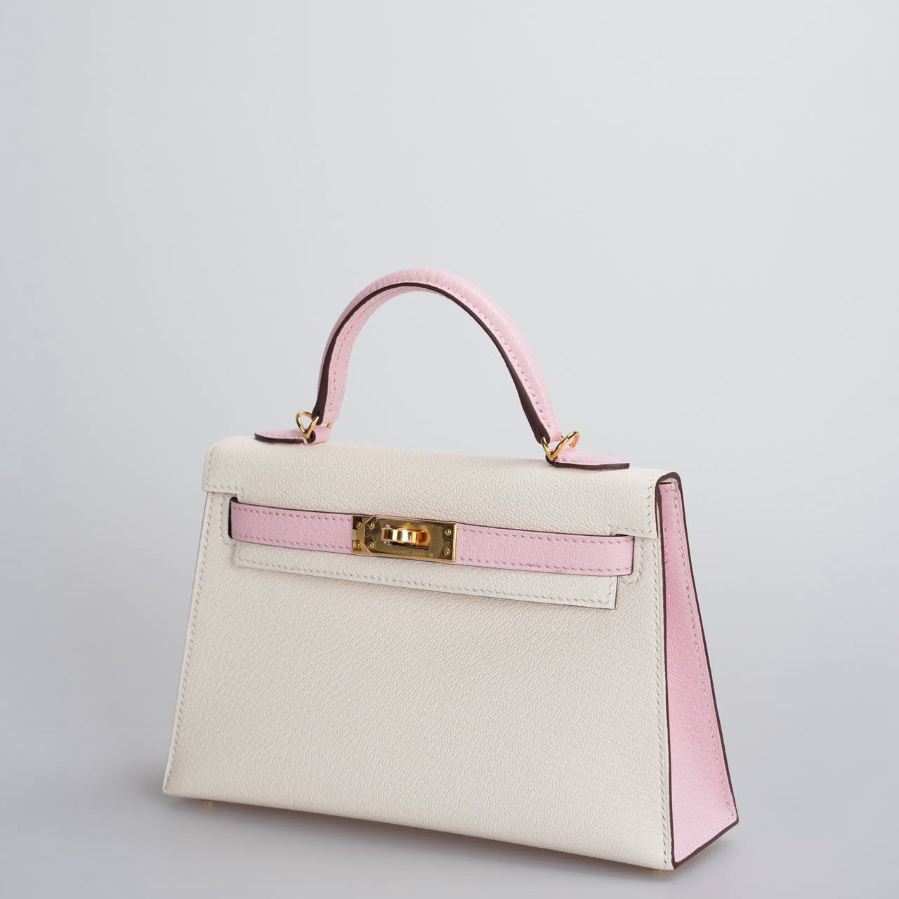 Hermes Mini Kelly  20cm HSS In Chèvre  mysore Nata with Rose Sakura