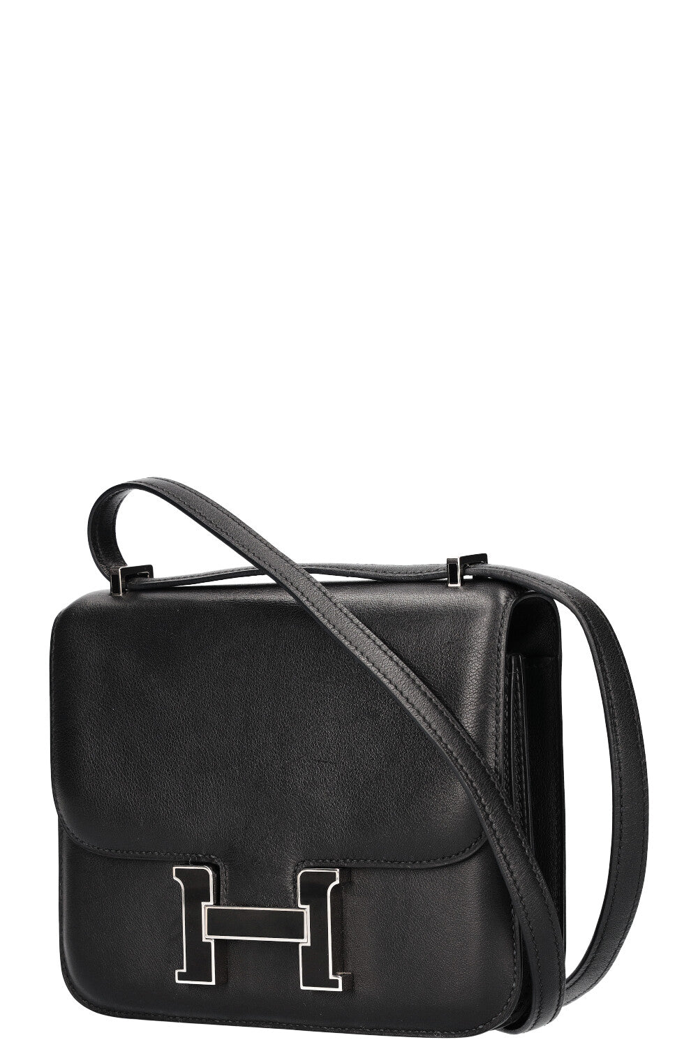 HERMES Constance Bag 18 Emaille H Closure Swift Black