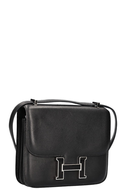 HERMES Constance Bag 18 Emaille H Closure Swift Black