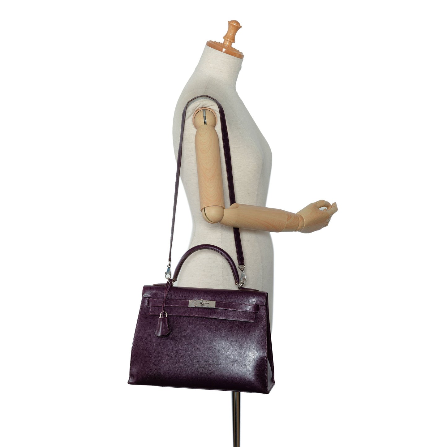 Hermes 2002 Veau Graine Lisse Kelly Sellier 32 Satchel