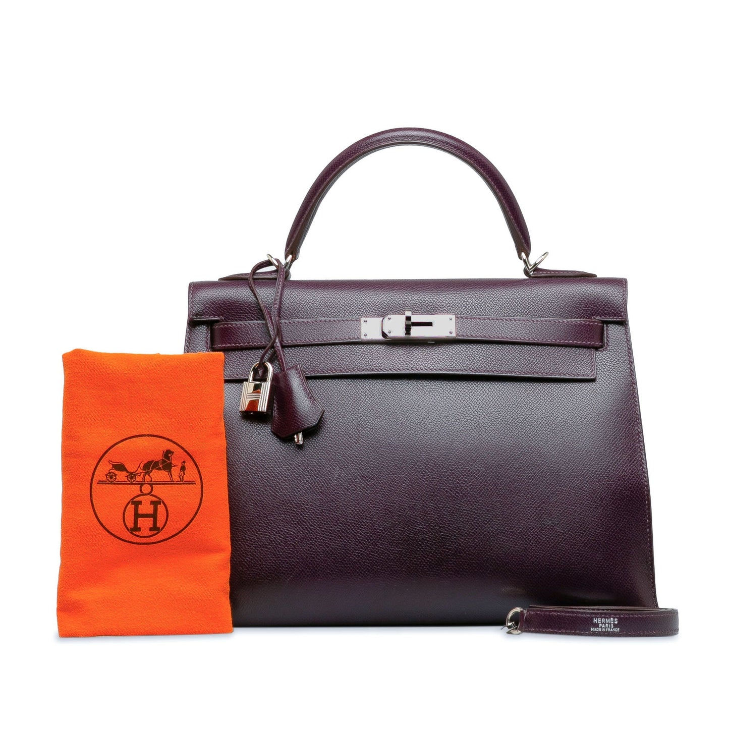 Hermes 2002 Veau Graine Lisse Kelly Sellier 32 Satchel