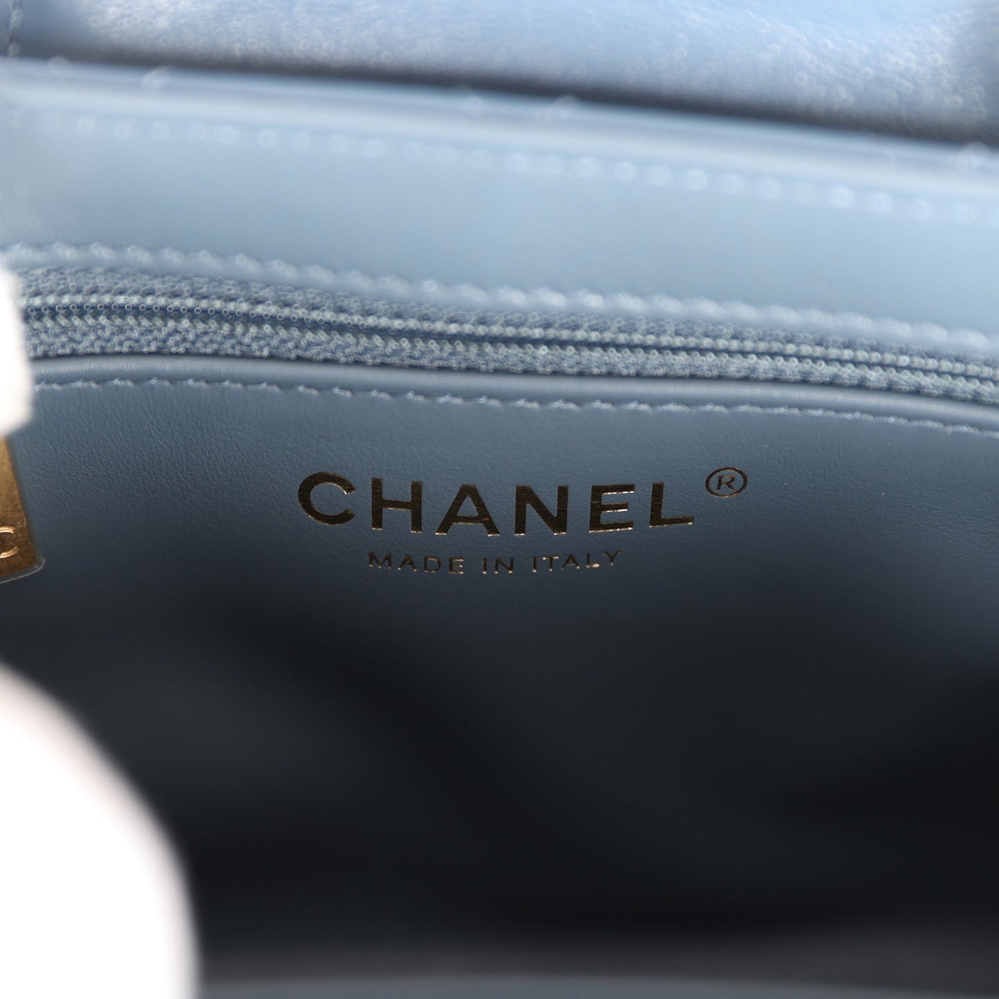 Chanel Small Kelly Shopper Blue Shiny Aged Calfskin Brushed Gold Hardware