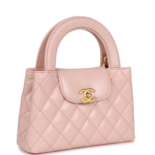 Chanel Small Kelly Shopper Light Pink Shiny Aged Calfskin Brushed Gold Hardware