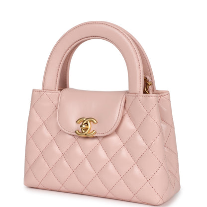 Chanel Small Kelly Shopper Light Pink Shiny Aged Calfskin Brushed Gold Hardware