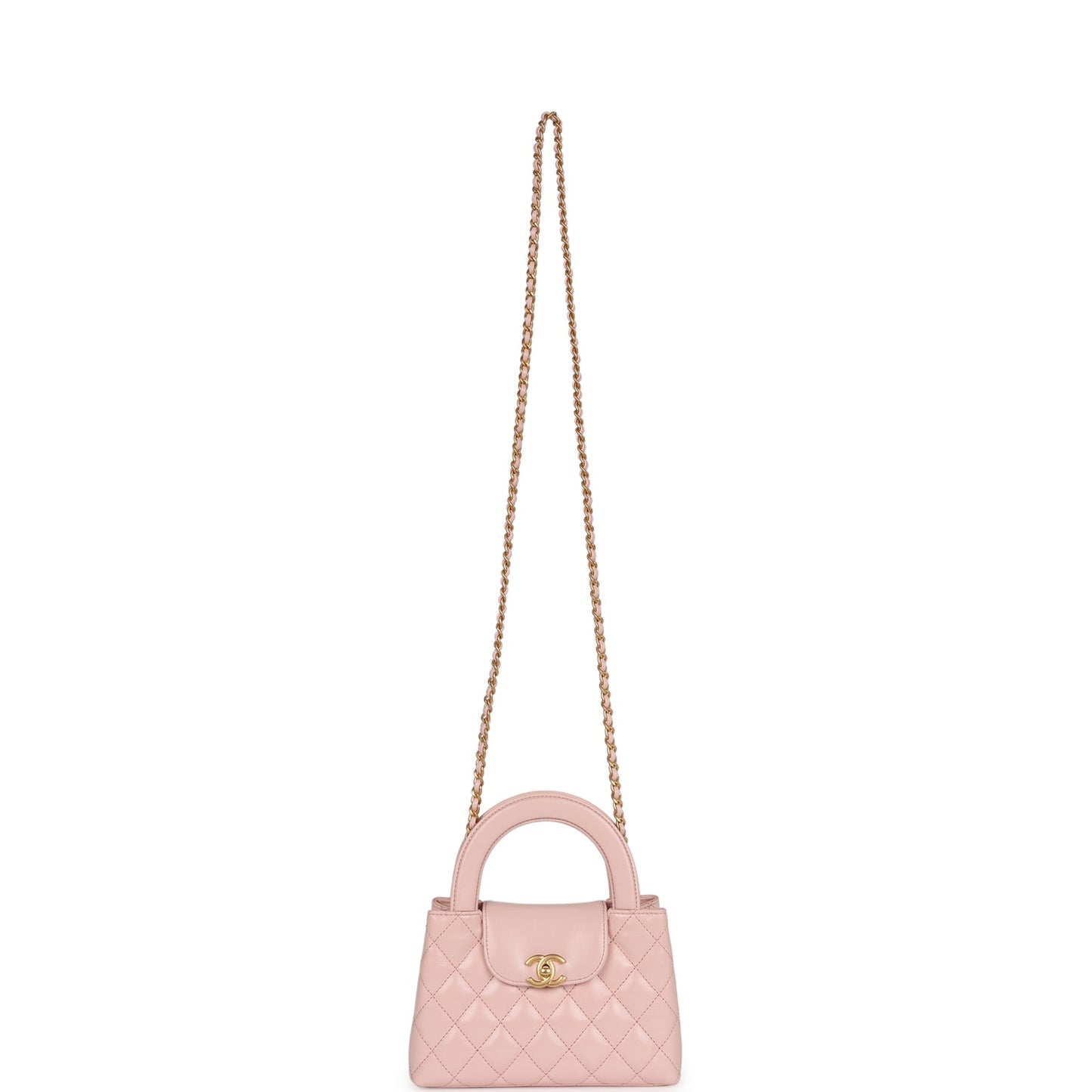 Chanel Small Kelly Shopper Light Pink Shiny Aged Calfskin Brushed Gold Hardware