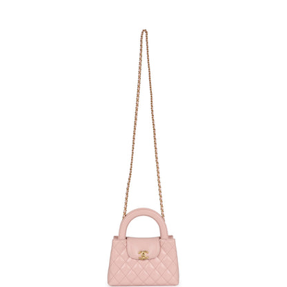 Chanel Small Kelly Shopper Light Pink Shiny Aged Calfskin Brushed Gold Hardware