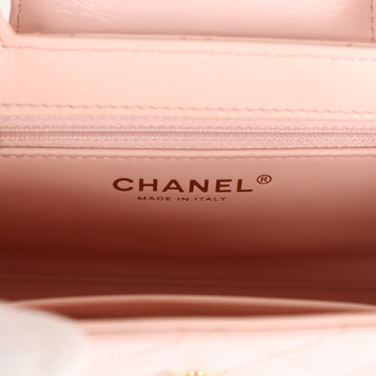 Chanel Small Kelly Shopper Light Pink Shiny Aged Calfskin Brushed Gold Hardware