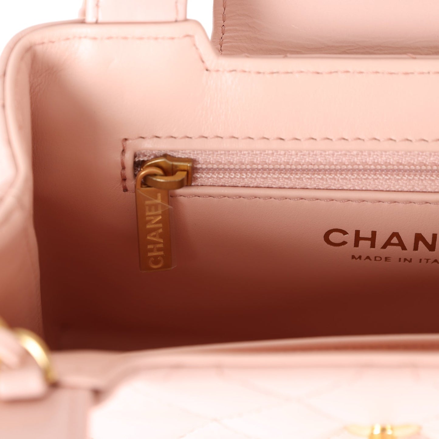 Chanel Small Kelly Shopper Light Pink Shiny Aged Calfskin Brushed Gold Hardware