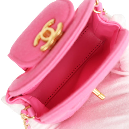 Chanel Nano Kelly Shopper Hot Pink Jersey Brushed Gold Hardware