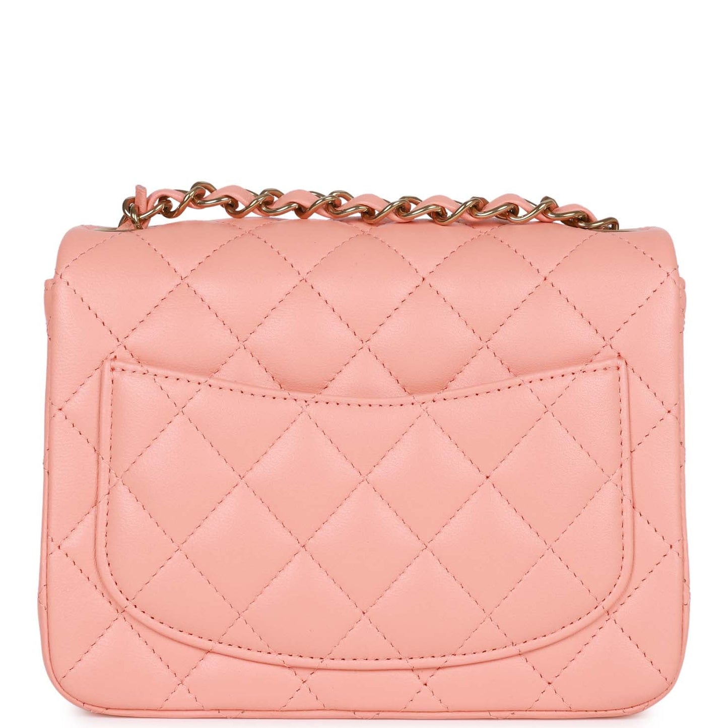 Chanel Mini Square Flap Pink Lambskin Light Gold Hardware