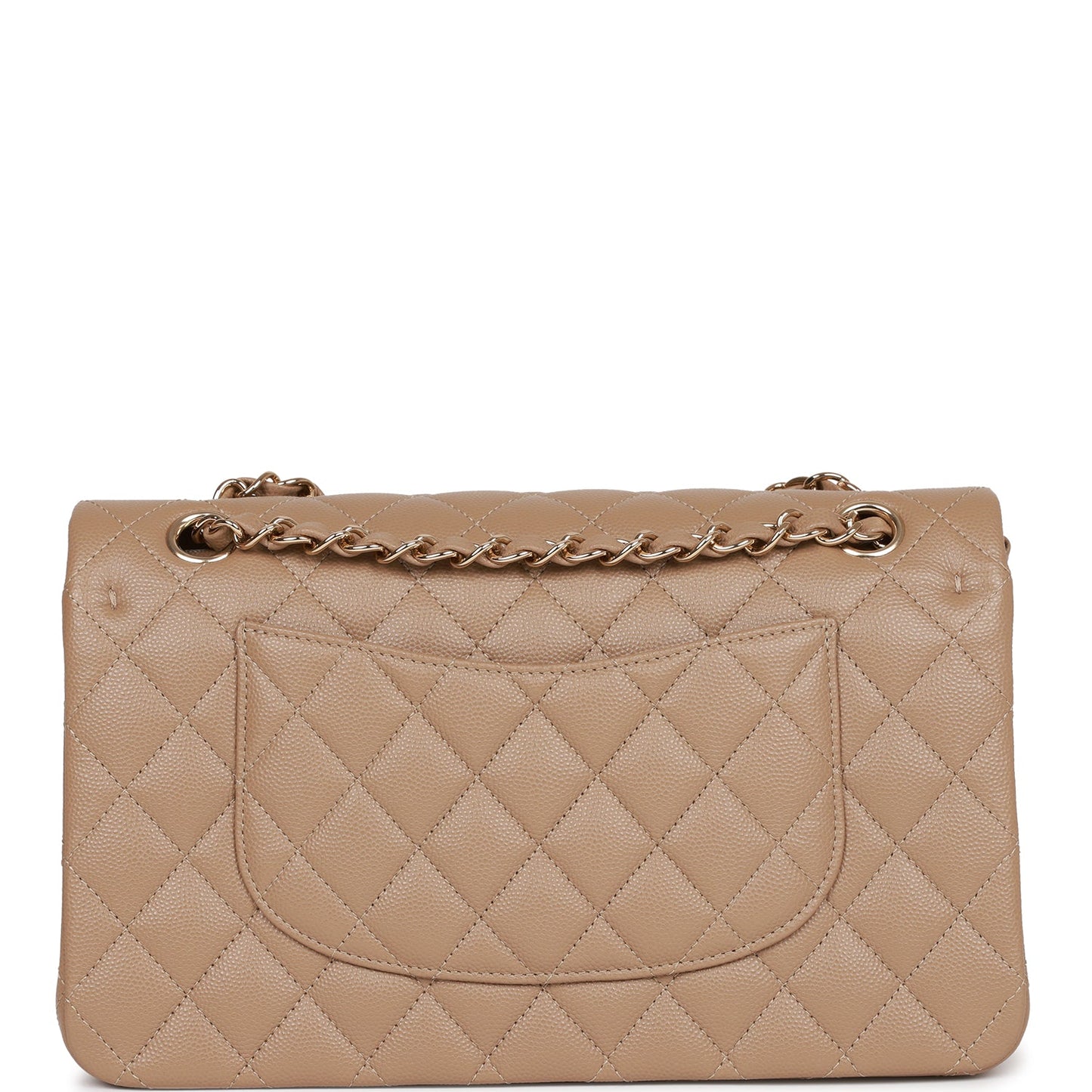 Chanel Small Classic Double Flap Bag Dark Beige Caviar Light Gold Hardware