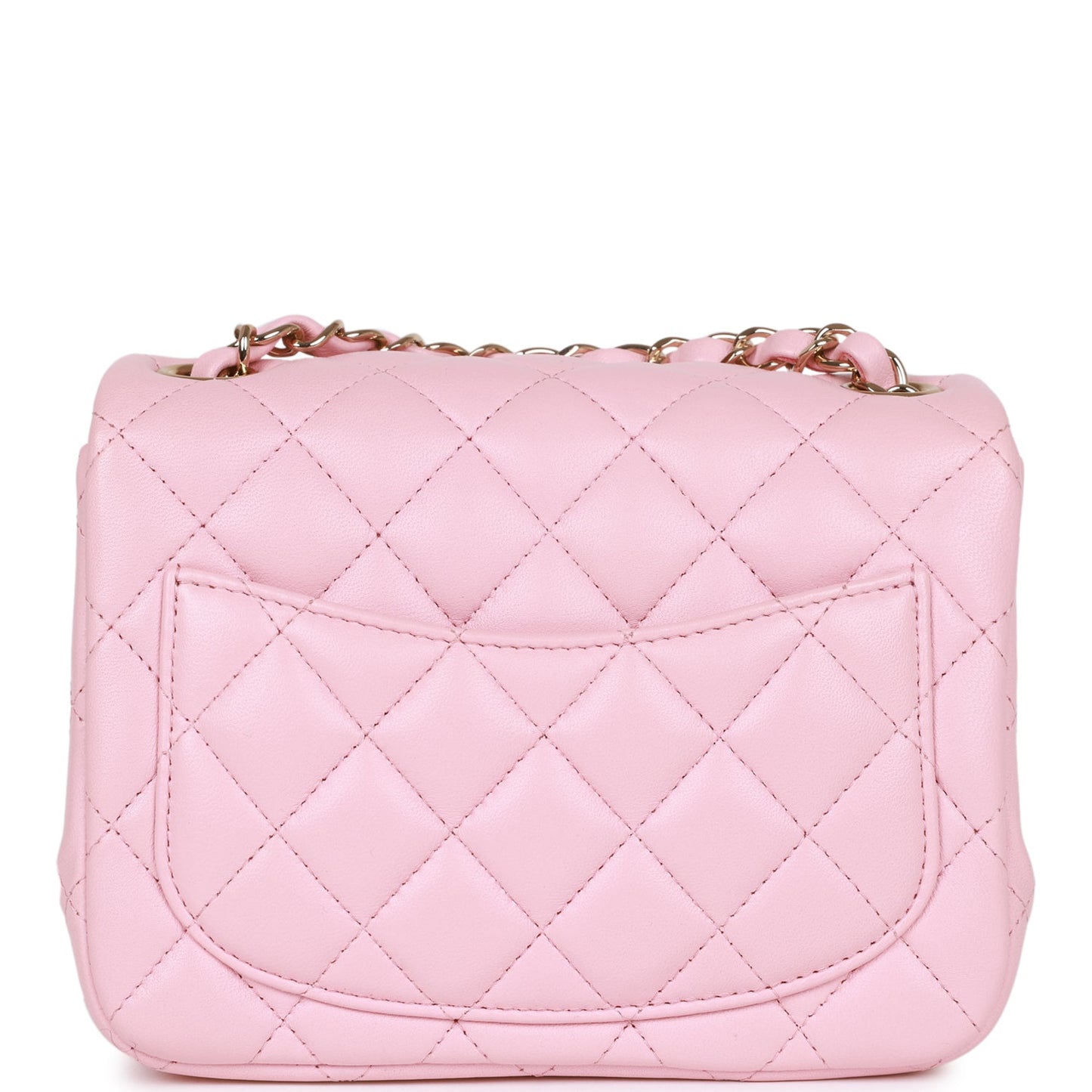 Chanel Mini Square Flap Pink Lambskin Light Gold Hardware